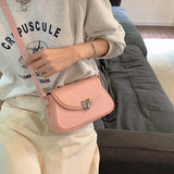 Lkblock Loving Heart Buckle Crossbody Bags For Women Luxury Designer Handbags Silver Color Small Shoulder Underarm Phone Bag