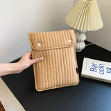 Lkblock Ins Embroidery Tablet Laptop Liner Bag for Xiaomi Ipad Cloth Case Clutch Pouch Makeup Pouch  Travel Cosmetic Organizer