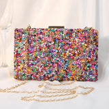 Lkblock High Quality Women Colorful Stone Evening Bags Wedding Party Wallet with Chain Banquet Bag Phone Crossbody Luxury Designers