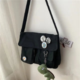 Lkblock Solid Color Multi-Pocket Crossbody Bags