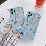 Lkblock Cute Cartoon Jellyfishes Phone Case for iPhone 7 8 Plus SE2 X XR XS MAX 12 13 mini 14 11 15 Pro Max Matte Shockproof back Cover