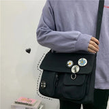 Lkblock Solid Color Multi-Pocket Crossbody Bags