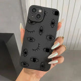 Lkblock Colorful Eyes Pattern Soft Phone Case for iPhone 16 15 14 12 11 13 Pro Max 14Plus 12 13 Mini 7 8 Plus X XS Max XR SE2 Back Cover