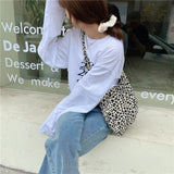 Lkblock Leopard Print Shoulder Bag Fashion Large Capacity Floral Small Bags Striped Rose Canvas Bag