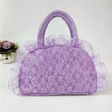 Lkblock New Fabric Craft Mom Lace Bag Antique Style Ladies Bag High-End Versatile Ladies out Handbag Strap Changing Bag