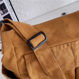 Lkblock Canvas Student Shoulder Bag Large Capacity Shopping Bags Female Casual Women Tote Solid Color Shoulder Crossbody Bag