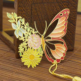 Lkblock Exquisite Butterfly Metal Bookmarks Fashion Flower Insect Shape Book Mark With Tassel School Office Supplies Student Stationery