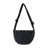 Lkblock Vintage Pleated Women Bag New Autumn Winter Fashion Armpit Crossbody Bag Foreign Casual Nylon Dumplings Bag Tide