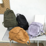 Solid Color Womans Versatile Canvas Backpacks