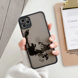 Lkblock Dragon Pattern Ink Brush Painting Phone Case for iPhone X XR XS 7 8 Plus SE 2020 16 15 12 13 14 11 Pro plus Max Back Cover Funda