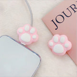 Lkblock 1Pcs Kawaii Cat Paw Cable Organizers Cartoon USB Cord Saver Cover Charger Line Protector Office Supplies Accessories Gifts