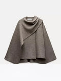 Lkblock Elegant Female Cape Solid Long Sleeve Coat Fashion Scarf Collar Warm Women Short Jacket 2024 Autumn Winter New Commuting Outwear