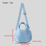 Lkblock Cute Small Puffer Bag Padded Women Handbags Lightweight Nylon Shoulder Crossbody Bags Mini Tote Bag Casual Female Purses 2024