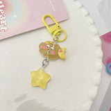 Lkblock Cute Mood Cloud Star Keychain Girls Cartoon Kawaii Key Chain for Women Couple Children Bag Charms Kpop Jewelry Key Accessories