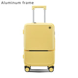 Lkblock Front Opening Zipper Travel Suitcase Luggage on Mute Universal Wheel Fashion Multifunction Carry-Ons Cabin Boarding Bag