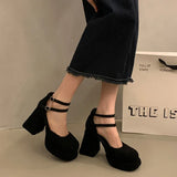 Lkblock Platform Night Club Mary Jane Shoes Fashion Cross Strap Thick Heel Shoes Ladies Dancing Party Prom Shoes