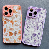 Lkblock Watercolor Flowers Phone Case for IPhone 15 13 12 11 Pro Max Mini 14 Pro Max Plus X XR XS SE2 8 7 Plus Shockproof Cover Fundas