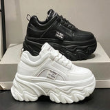 Lkblock White Black Chunky Sneakers Women Spring Autumn Thick Bottom Dad Shoes Woman Fashion PU Leather Platform Sneakers Ladies