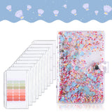 Lkblock A6 Budget Binder Cover With 10Pcs Transparent Cash Envelopes Waterproof PVC Zippered Cash Bags For Budget