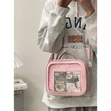 Lkblock Japanese Kawaii Small Itabag Women Laser Reflection Crossbody Bags School Girls Shoulder Bag Transparent Bag Ita Bag JK Handbags