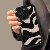 Lkblock Zebra Stripe Phone Case For iPhone 14 13 11 12 15 Pro Max 7 8 XS XR XS MAX Soft Silicone Fashion Shockproof Back Cover Case