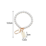 Lkblock Simulated Pearl Key Chain for Aorpods Bag Pendant Beaded Key Holder for Women Mobile Phone DIY Jewelry Accessories