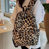 Lkblock Fashion leopard print Women Backpack Large capacity schoolbag for Teenagers Girls backpack Travel female shoulder bag bagpack