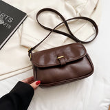 Lkblock Vintage Bag For Woman Chic Design Shoulder Bags Female Fashion All-Match Texture Messenger Bags Crossbody Bags