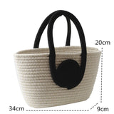 Lkblock New Large Capacity Girls Straw Braided Handbag Women's Out Commuter Tote Bag Female Simplicity Casual Summer Beach  Shoulder Bag