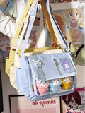 Lkblock Y2K Japanese Harajuku School Bags For Teenage Girls New 2024 Transparent Itabag Crossbody Bag DIY Badges Display Plate Ita Bag