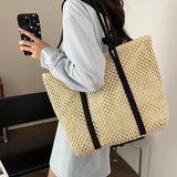 Lkblock Large Capacity Weave Straw Tote Bags for Women 2024 Summer Shoulder Bag Vacation Underarm Handbags Designer Travel Beach Bags