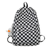 Lkblock Solid Color Schoolbag Backpack Boys Girls Junior High School Students Plaid Student Schoolbag New Japanese Backpack