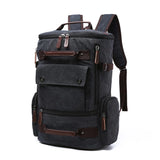 Lkblock Men's Backpack Vintage Canvas Backpack School Bag Men's Travel Bags Large Capacity Backpack Laptop Backpack Bag High Qualit