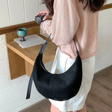 Lkblock Half Moon Women Shoulder Bag Faux Suede Purses and Handbags Winter Light Cloud Tote Bags for Women New Dumpling Bag Clutch Lady