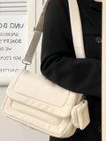 Lkblock Harajuku Soft Messenger Bag Women Leather Large Capacity Casual Cloud Crossbody Bags Ladies Vintage White Handbag