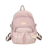 Lkblock Japanese Leisure Ins Literary School Small Fresh Plaid Backpack Female Korean Junior High School Students Backpack