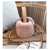 Lkblock Autumn Winter Furry Shoulder Bags Women Fluffy Crossbody Bag Faux Wool Tote Bag for Women Plush Handbag Clutch Top Handle Bag