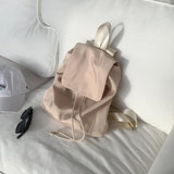 Lkblock Casual Nylon Flap Backapcks for Women Simple Backpack for Teenager and Girls Harajuku Students Bag Travel Bag