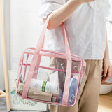 Lkblock Unisex Large Capacity PVC Transparent Waterproof Travel Bag Portable Makeup Storage Bag Women Wash Bath Bag Toiletries Handbag