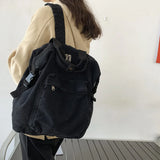 Lkblock Casual Canvas Backpack Women Designer Travel Backpacks Large School Bags for Unisex Teenager High Quality Bookbag Female Handbag