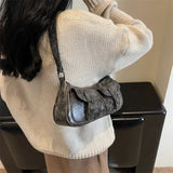 Lkblock Fashion Double Pockets Design PU Leather Shoulder Bag For Women Tend Female Crossbody Bag Underarm Bags Handbags