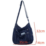 Lkblock Denim Shoulder Bags Canvas Embroidery Totes Fastoralism Female Packages Large Capacity Leisure Or Travel Bag For Women Book Bag