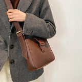 Lkblock Retro Messenger Bag New Women's Wide Shoulder Strap Underarm Bags High Quality Shoulder Bags Commuter Bags