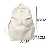 Lkblock Unisex Backpack Casual Fashion Large Capacity School Bag Simple Trendy PU High Quality Travel Bag Couple Bag