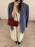 Lkblock Korean Niche Design French  New Hand-held Underarm Bag Retro Red Single Shoulder Crossbody Bags