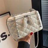 Lkblock PU Luxury Mini Box Crossbody Bags For Women Luxury Square Adjustable Chain Crossbody Women Girl Shoulder Flap Bag