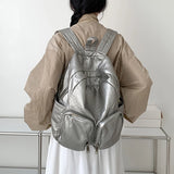 Lkblock Multiple Pockets Luxury Backpack Soft PU Leather Back Pack Bags for Unisex Large School Bag Teenager New 2024 Designer Bag Women