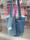 Lkblock Casual Denim Bucket Bag Women New Harajuku Handle Pocket Chic Shoulder Bag Handbag Female Vintage Y2k Hand Bag Ladies
