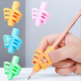 Lkblock Soft Silicone Pencil Holder Solid Color Children Writing Training Correction Device Student Stationery School Supplies Kids Gift