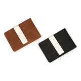 Lkblock New Fashion Men's Leather Money Clips Wallet Multifunctional Thin Man Card Purses Women Metal Clamp For Money Cash Holder